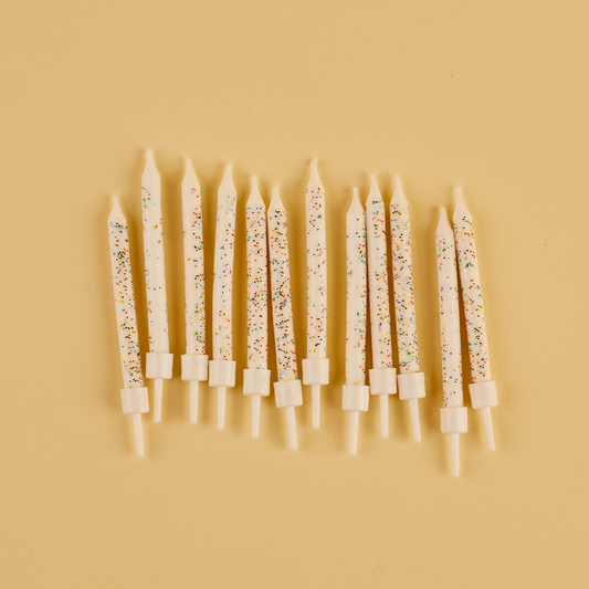 White Glitter Candles